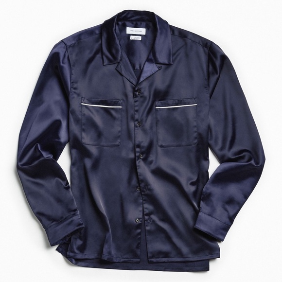UO Satin Long Sleeve Button Down - Picture 1 of 1